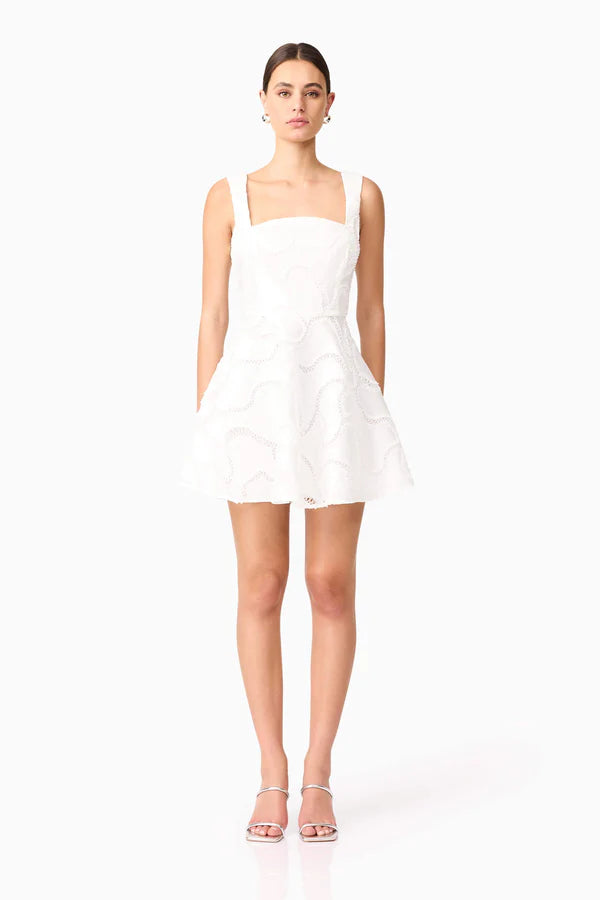 Elliatt - Elara Beaded Mini Dress in White Elliatt - Elara Beaded Mini Dress in White