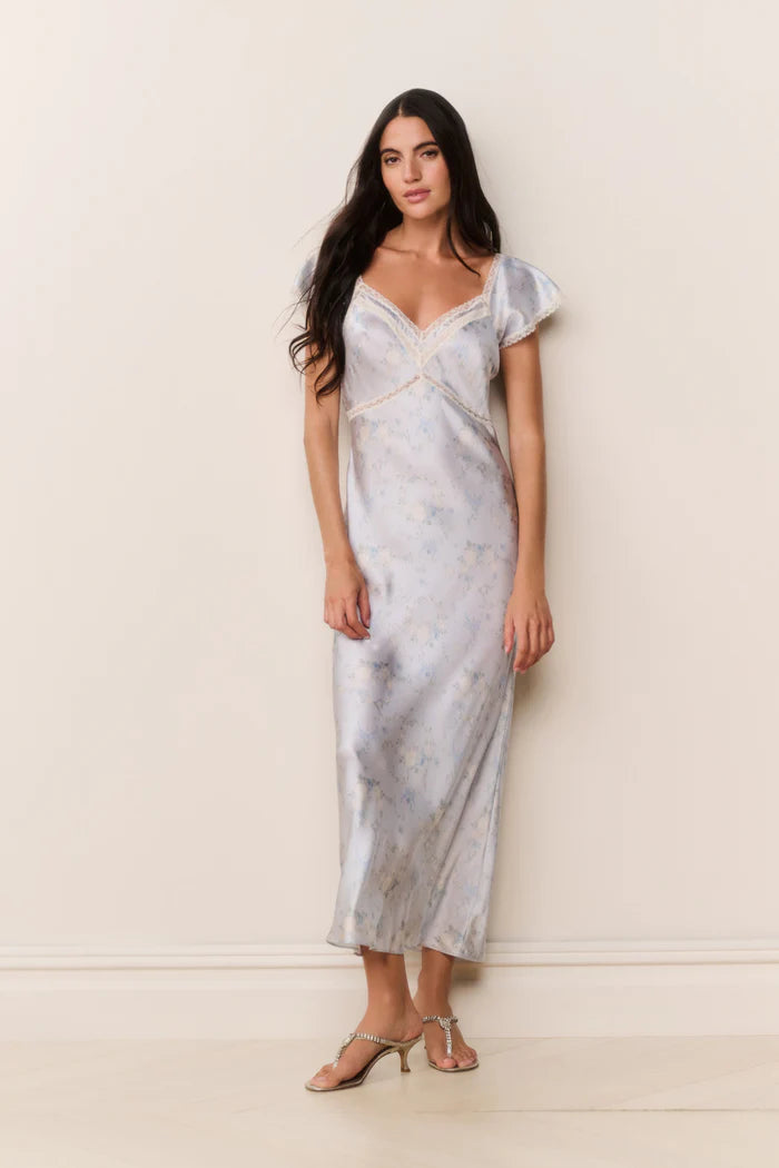 LoveShackFancy Eline Silk Floral Maxi Dress LoveShackFancy Eline Silk Floral Maxi Dress