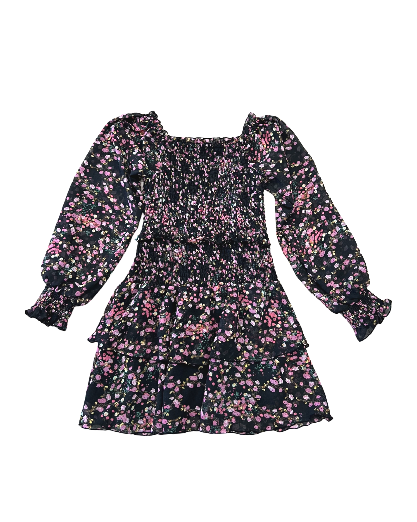 Girls Floral Chiffon Dress