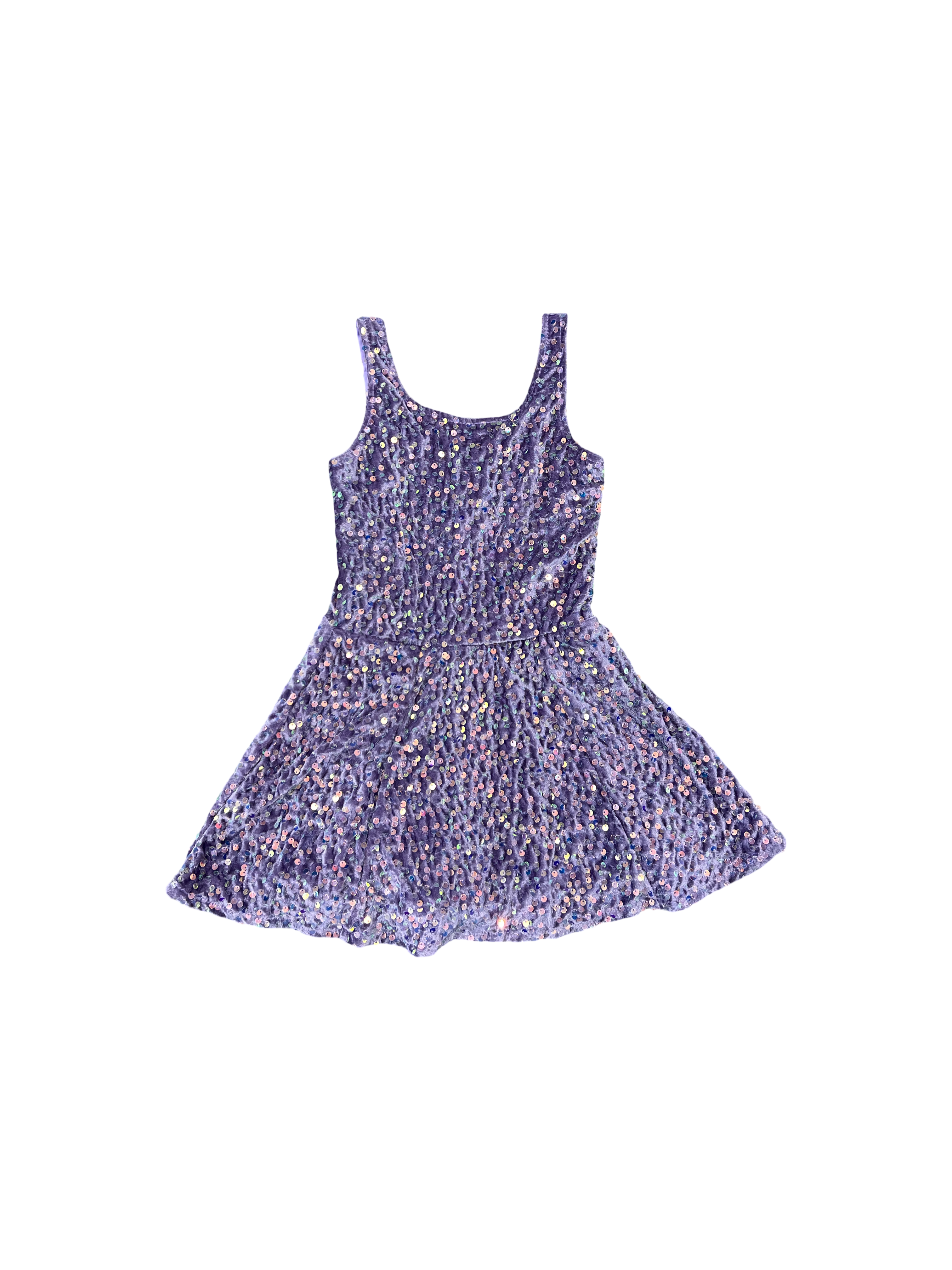 purple sequin skater dress STYLE 88689