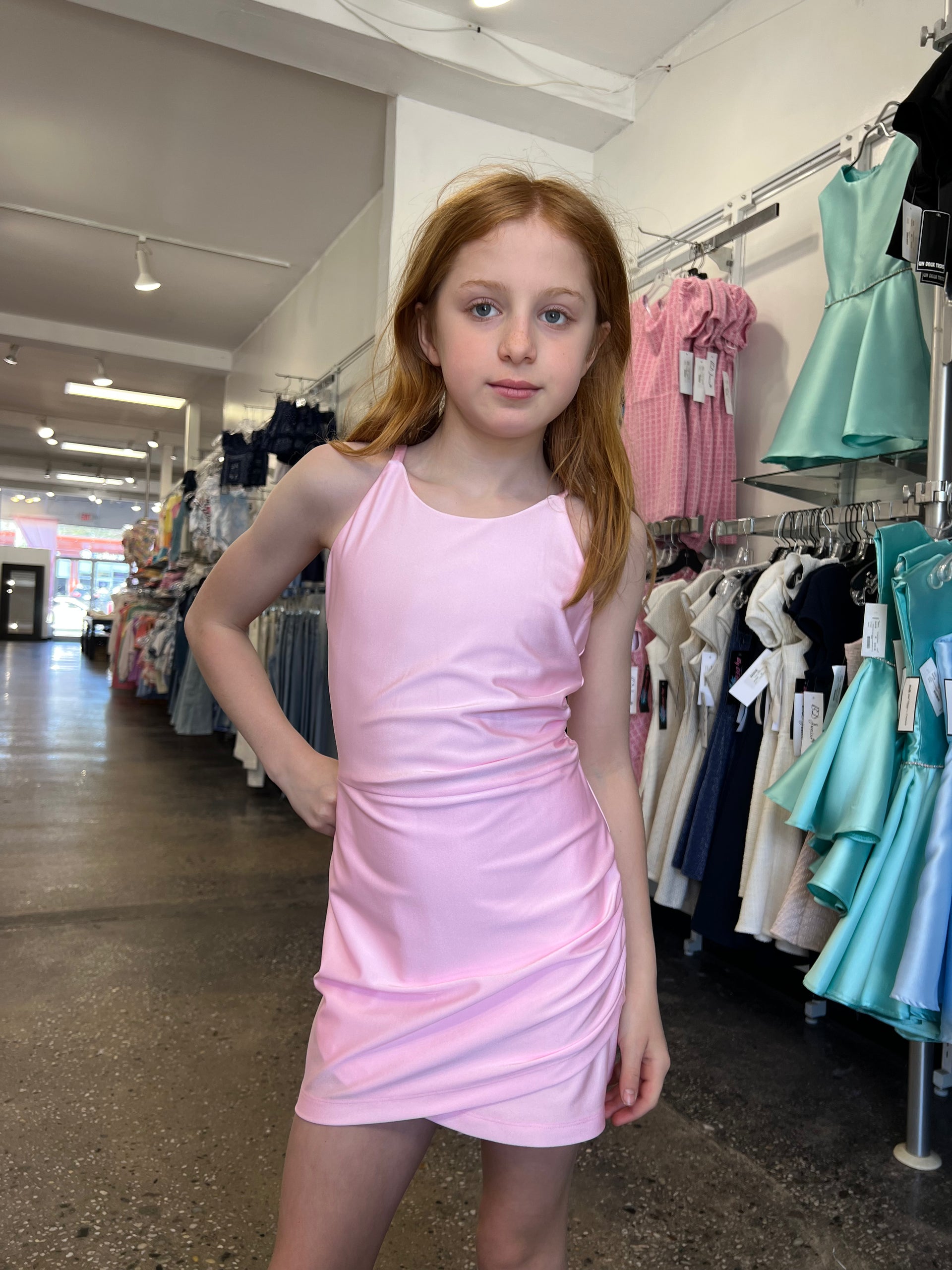 Girls & JR Halter Ruched Dress