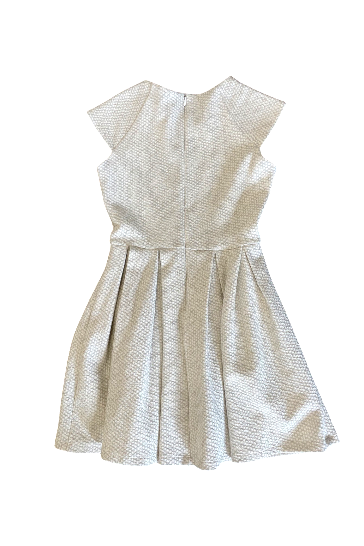 Girls & JR Ivory Silver Pleated Dress