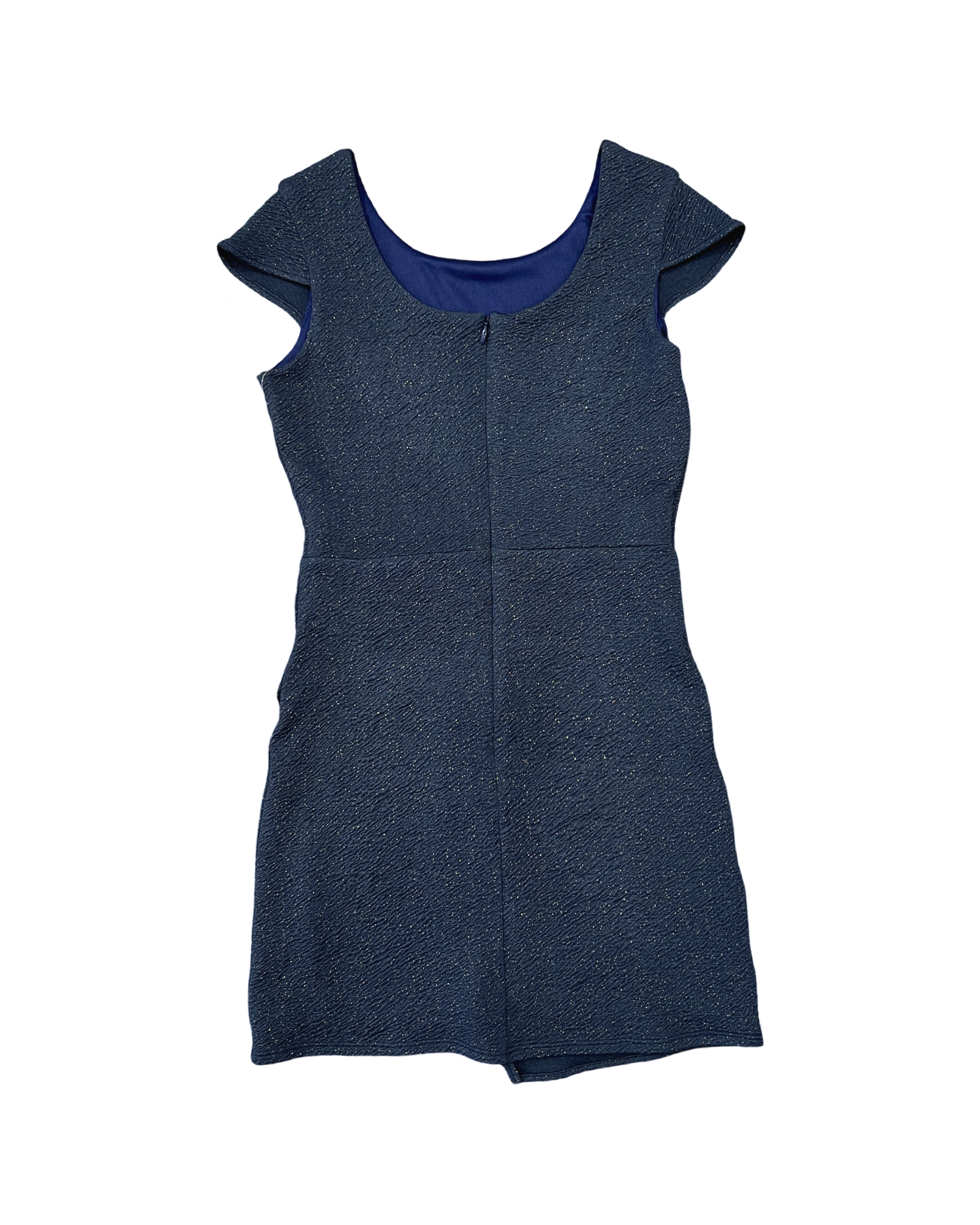 Girls & JR Navy Gold Sparkle Cap Sleeve Envelope Dress