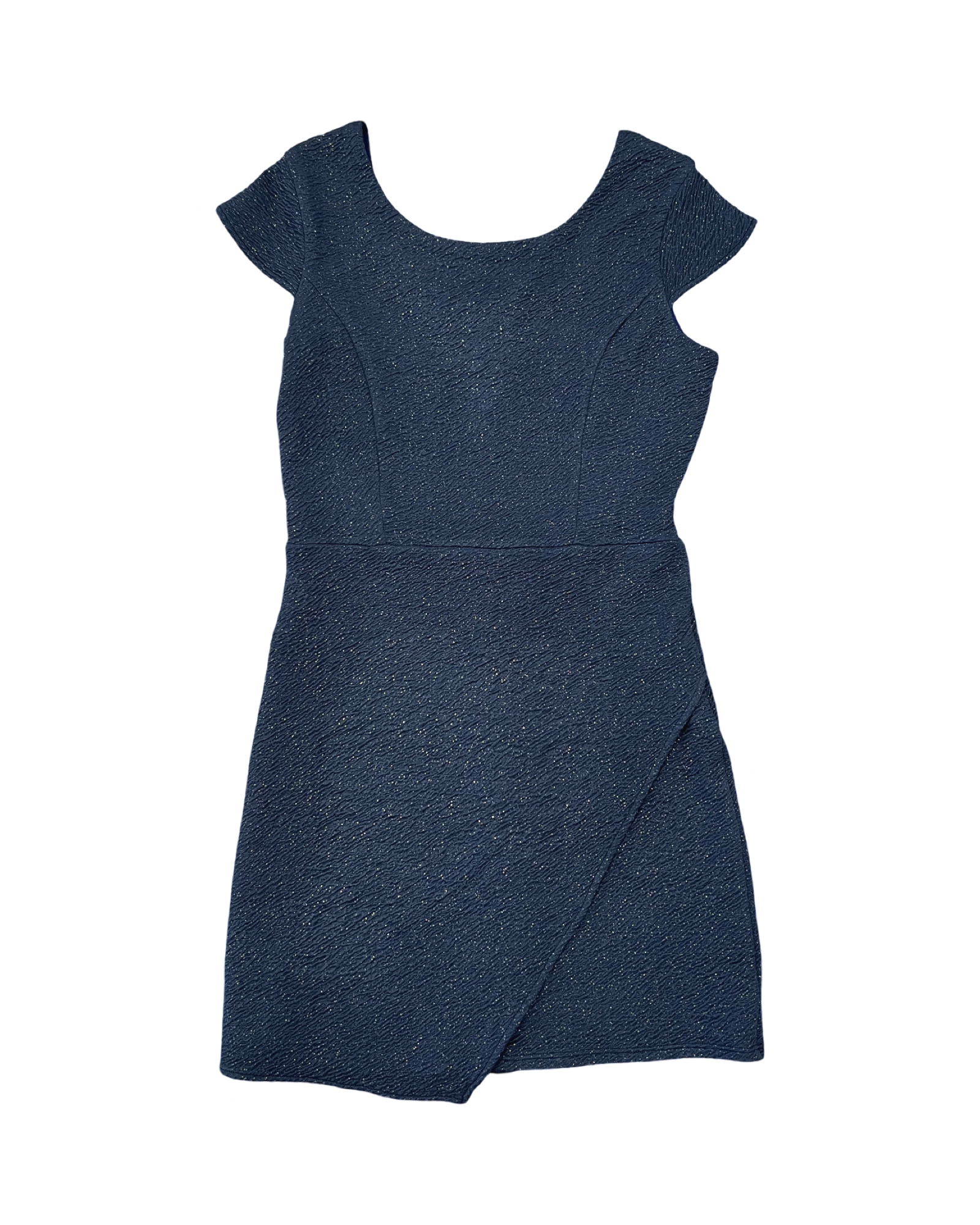 Girls & JR Navy Gold Sparkle Cap Sleeve Envelope Dress