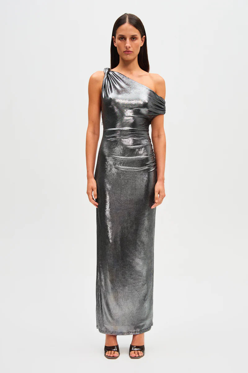 MISHA Nyra Metallic Gown | Silver/Metallic | Size S | Shopbop MISHA Nyra Metallic Gown | Silver/Metallic | Size S | Shopbop