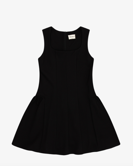 black and white bodycon dresses Black Ponti Skater Dress L (12)