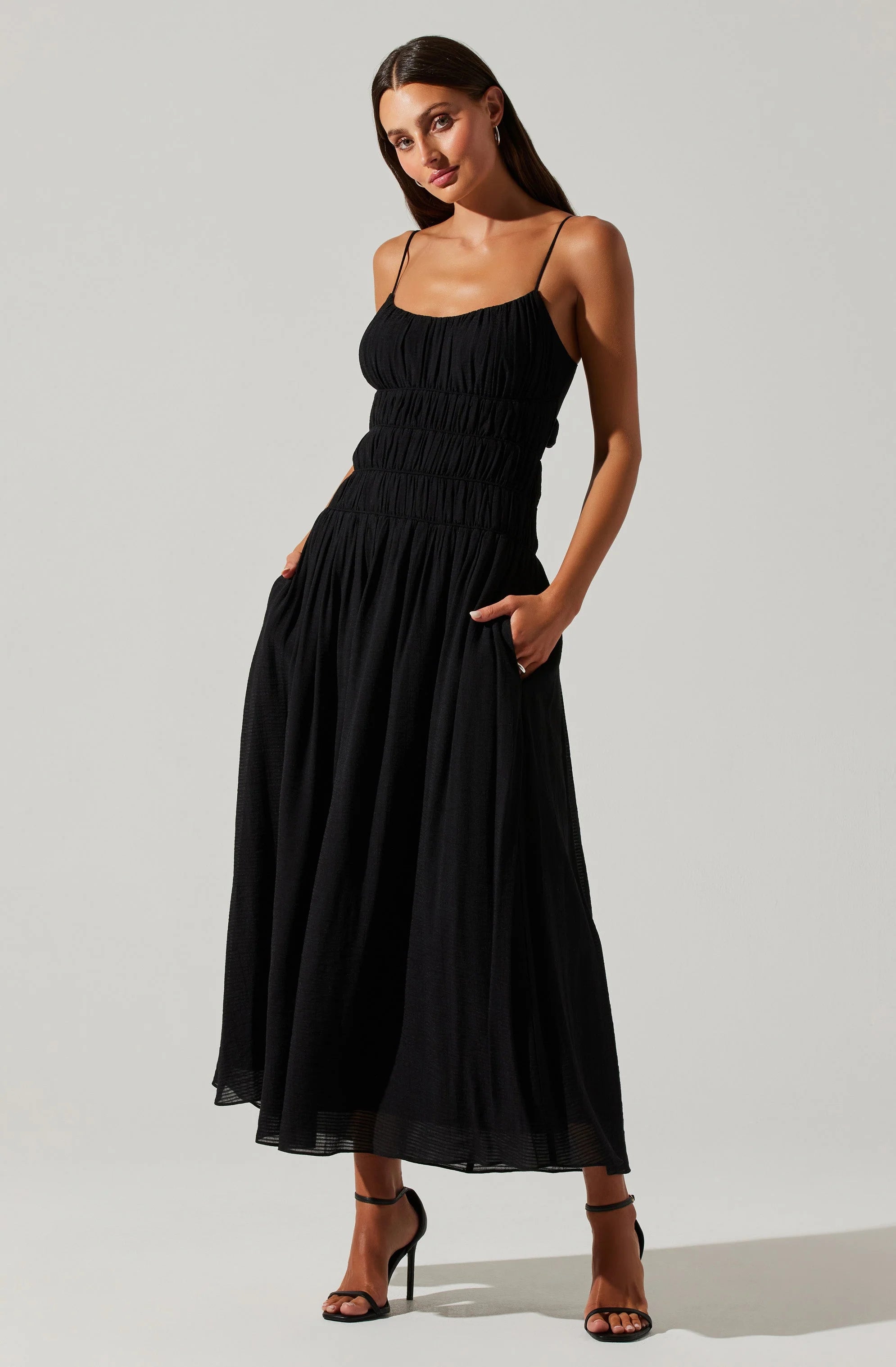 ASTR the Label - Andrina Smocked Midi Dress ASTR the Label - Andrina Smocked Midi Dress