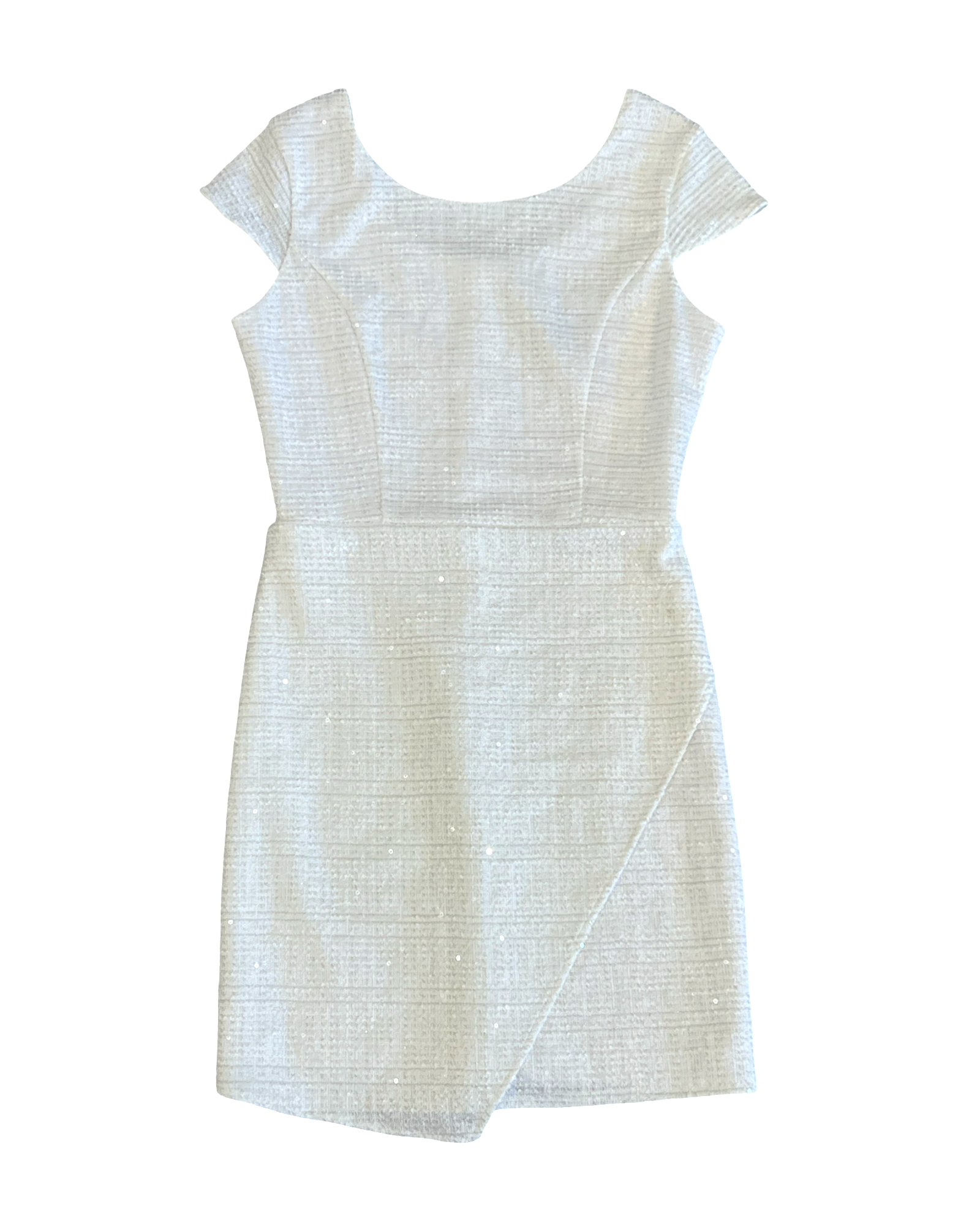 Girls & JR Ivory Sequin Cap Sleeve Envelope Dress