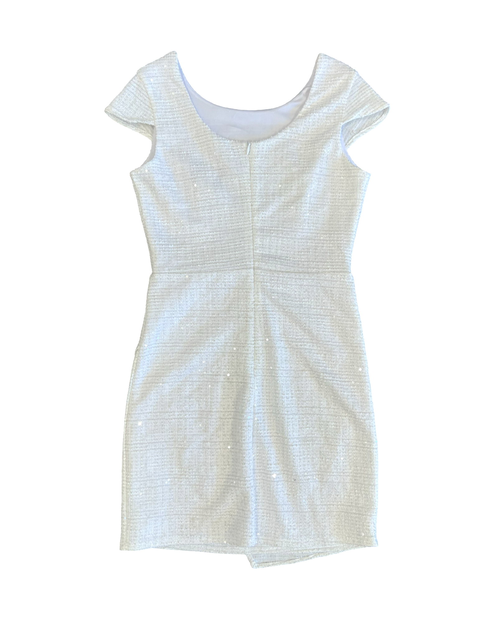 Girls & JR Ivory Sequin Cap Sleeve Envelope Dress