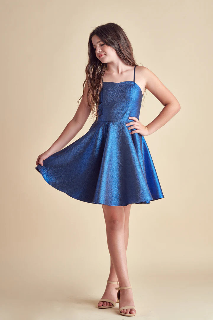 Un Deux Trois Kids' Fit & Flare Dress in Cobalt at Nordstrom, Size 12