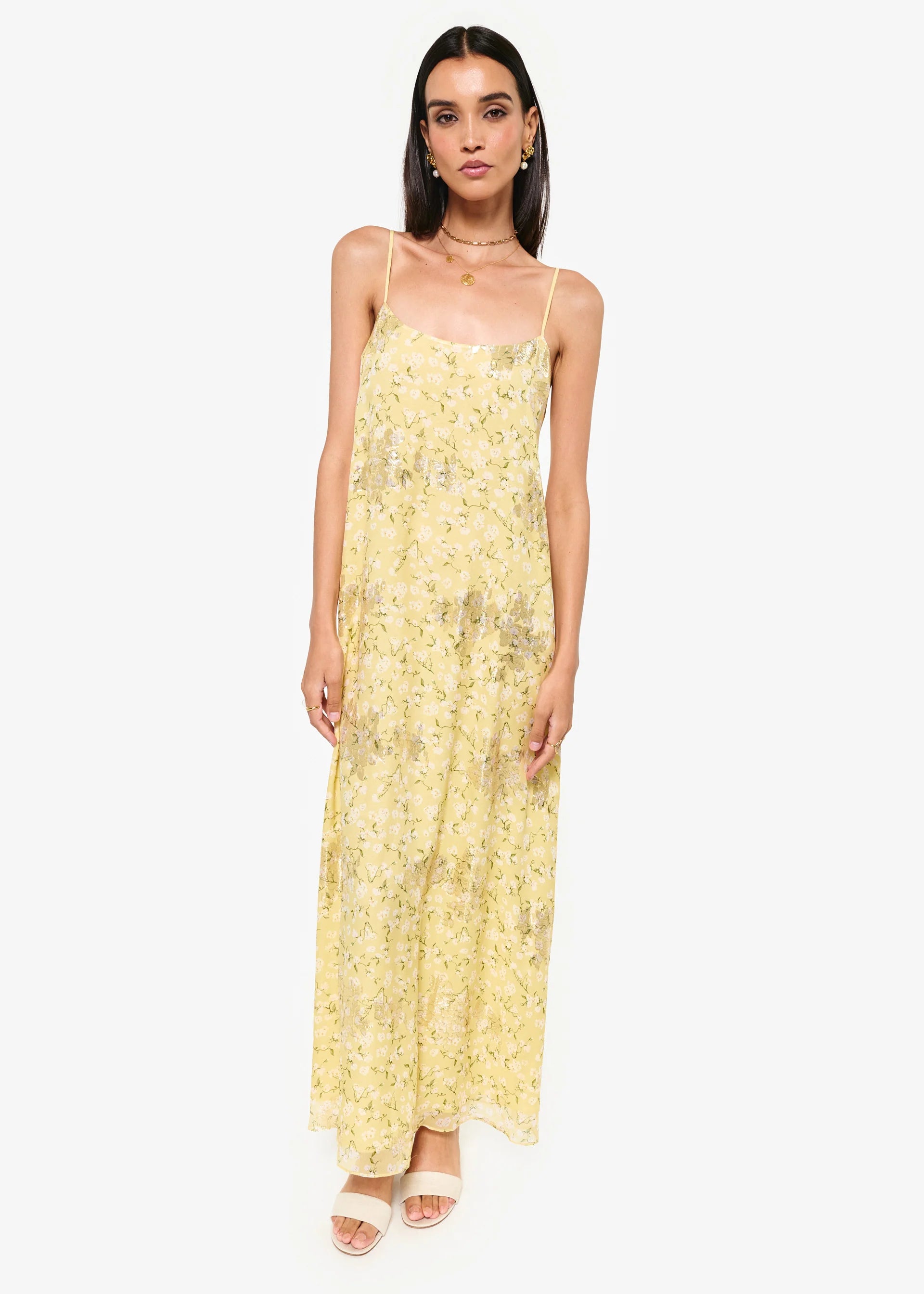 Cami NYC Women's Luz Metallic Silk Dress - Yellow - Size L - Yellow Magnolia Cami NYC Women's Luz Metallic Silk Dress - Yellow - Size L - Yellow Magnolia