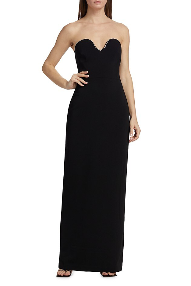 ml Monique Lhuillier Strapless Gown, 4 / Black