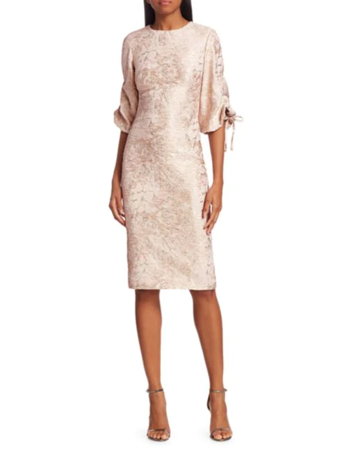 Theia Bisque Puff Sleeve Dress 2 Theia Bisque Puff Sleeve Dress 2