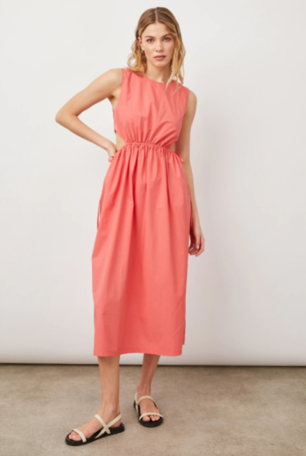 Rails Yvette - Cotton Midi Dress - Coral M / Spiced Coral Rails Yvette - Cotton Midi Dress - Coral M / Spiced Coral