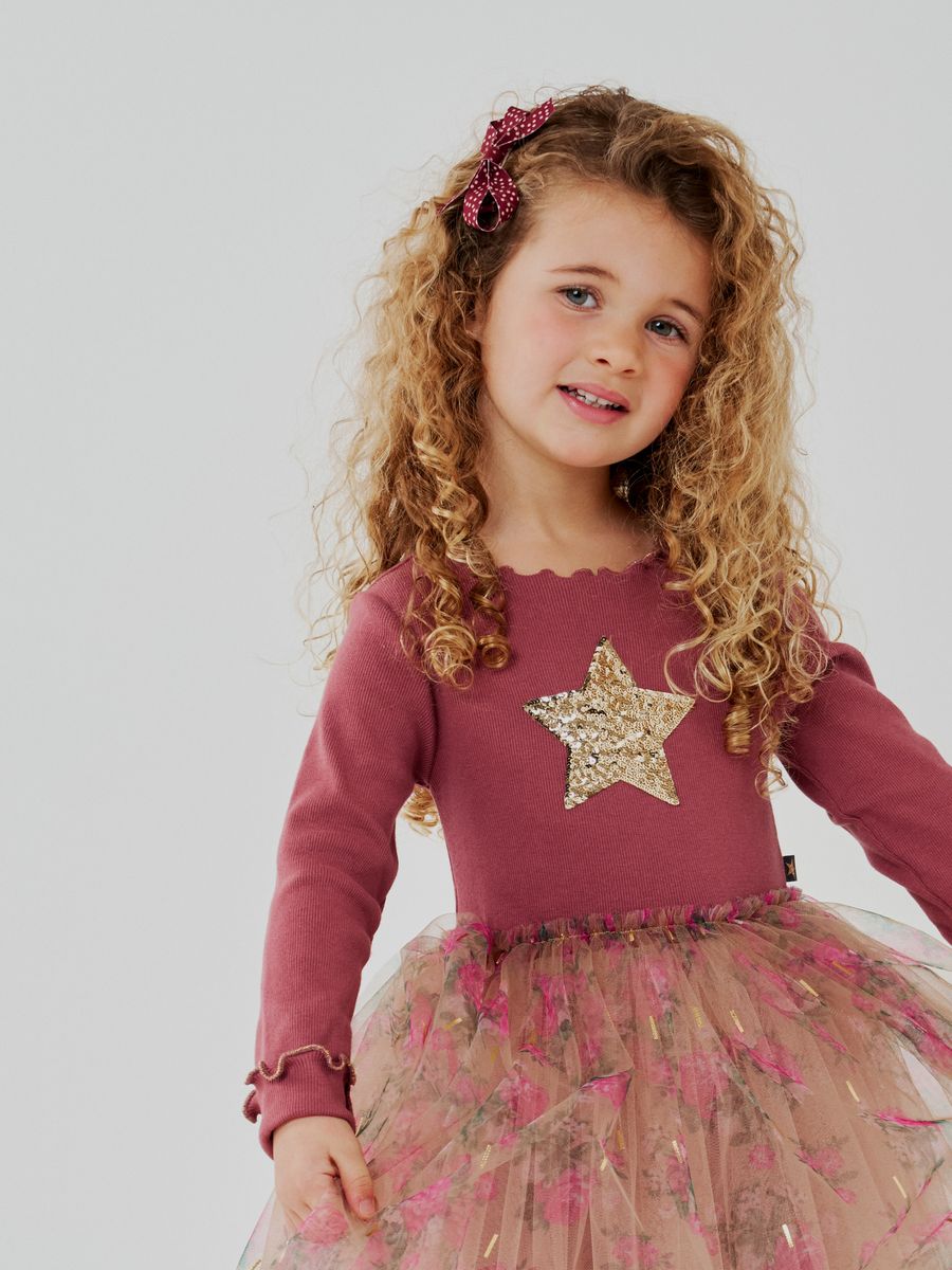 Girls Floral Star Tutu Dress