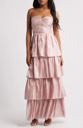 Bella Strapless Tiered Gown