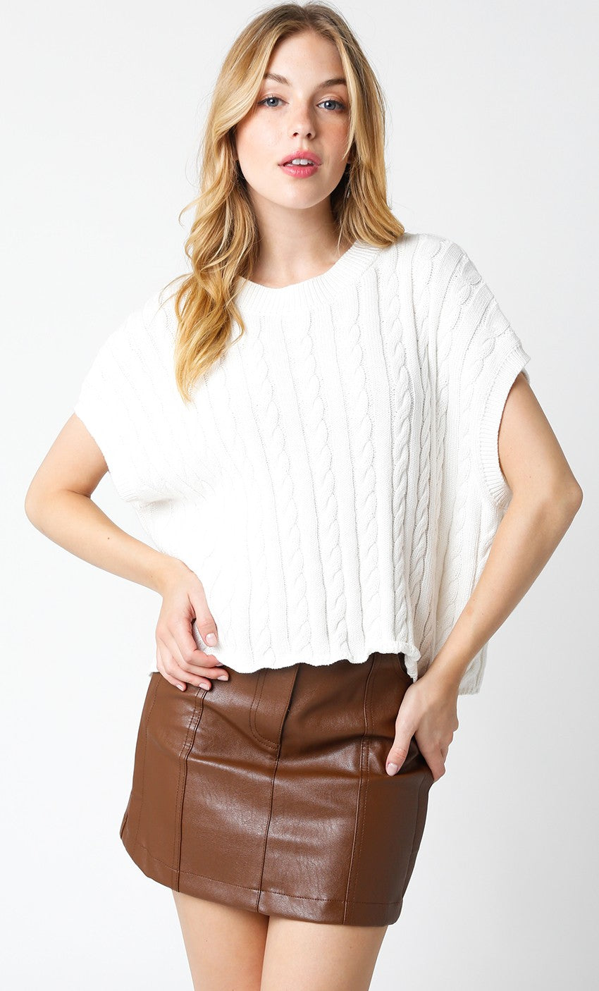 Cable Sweater Vest Top