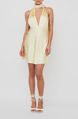 Halterneck Draped Mini Dress