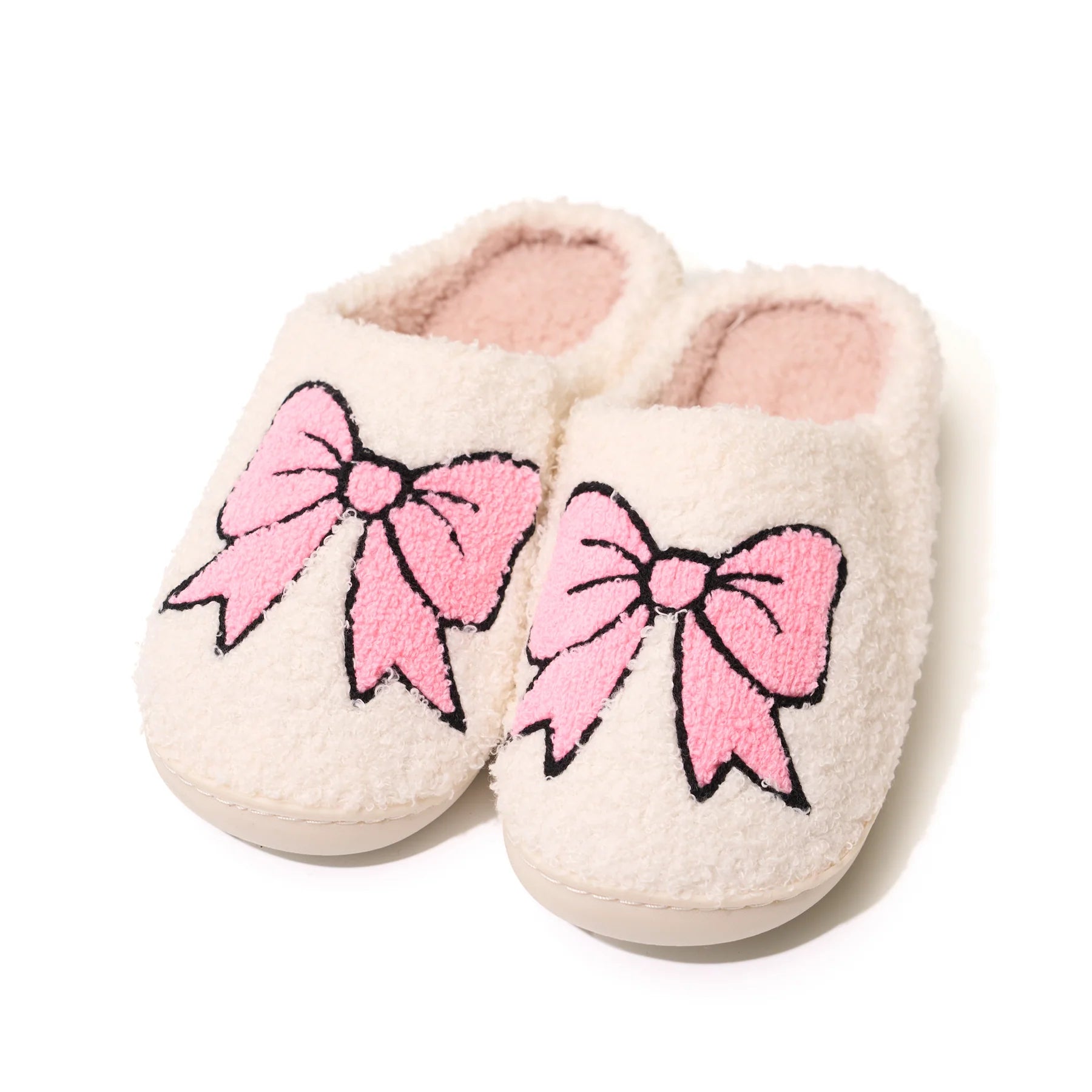 Bow Fuzzy Slippers