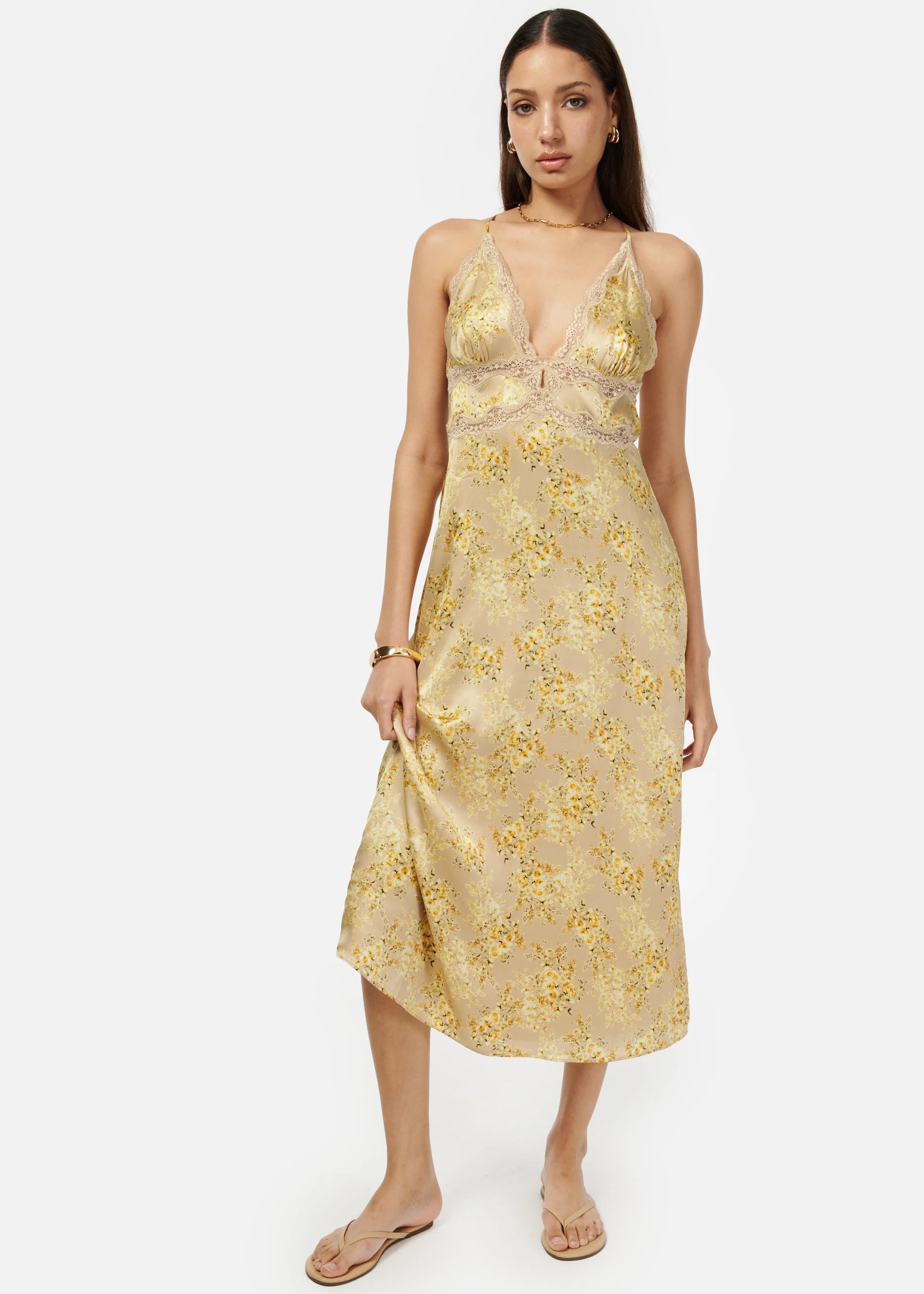 Yellow Primavera Floral Roya Dress