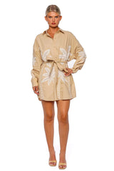 Ari Embroidered Belted Dress