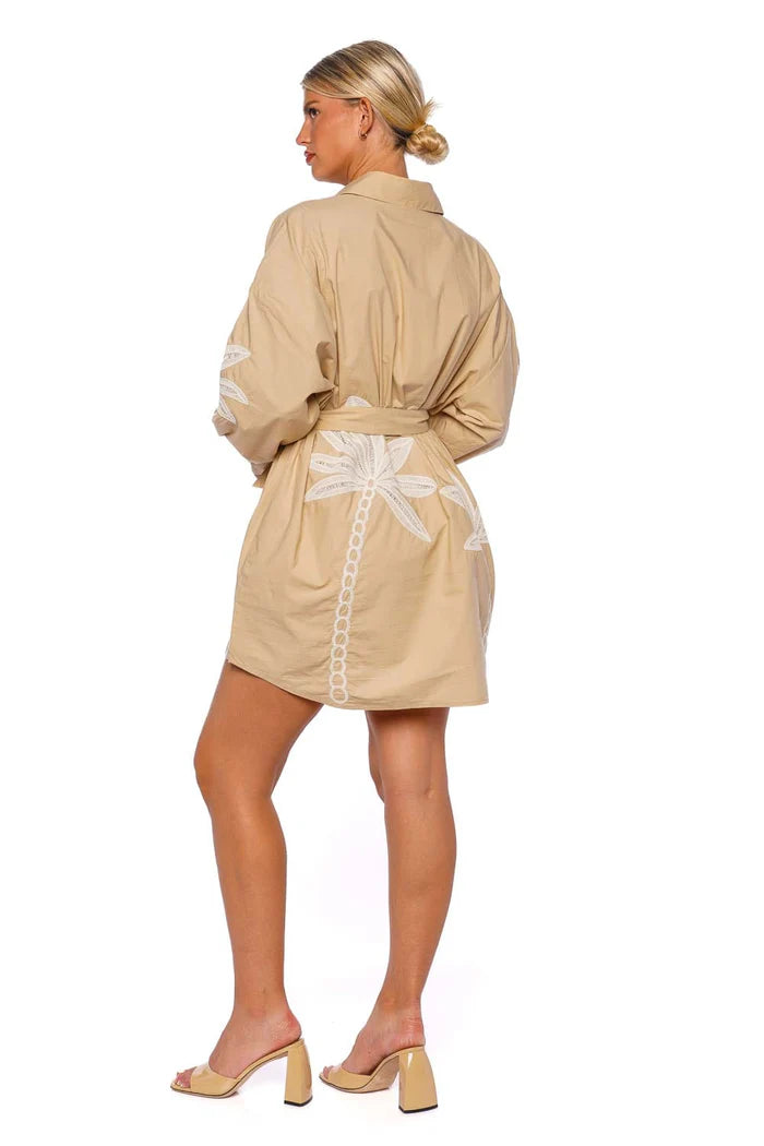 Ari Embroidered Belted Dress
