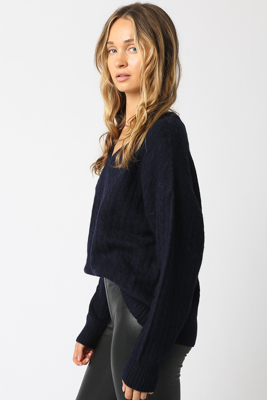 Cable Vneck Sweater
