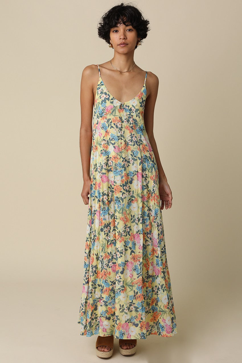 Leslie Floral Open-back Maxi Dress