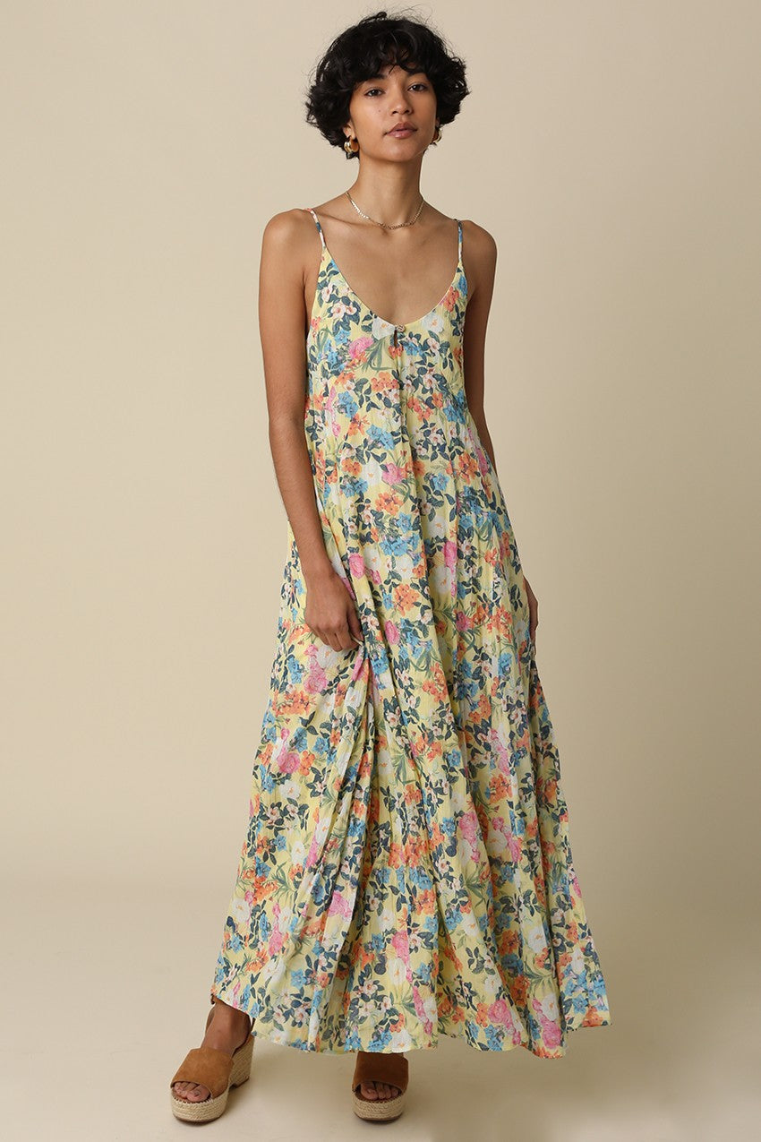 Leslie Floral Open-back Maxi Dress