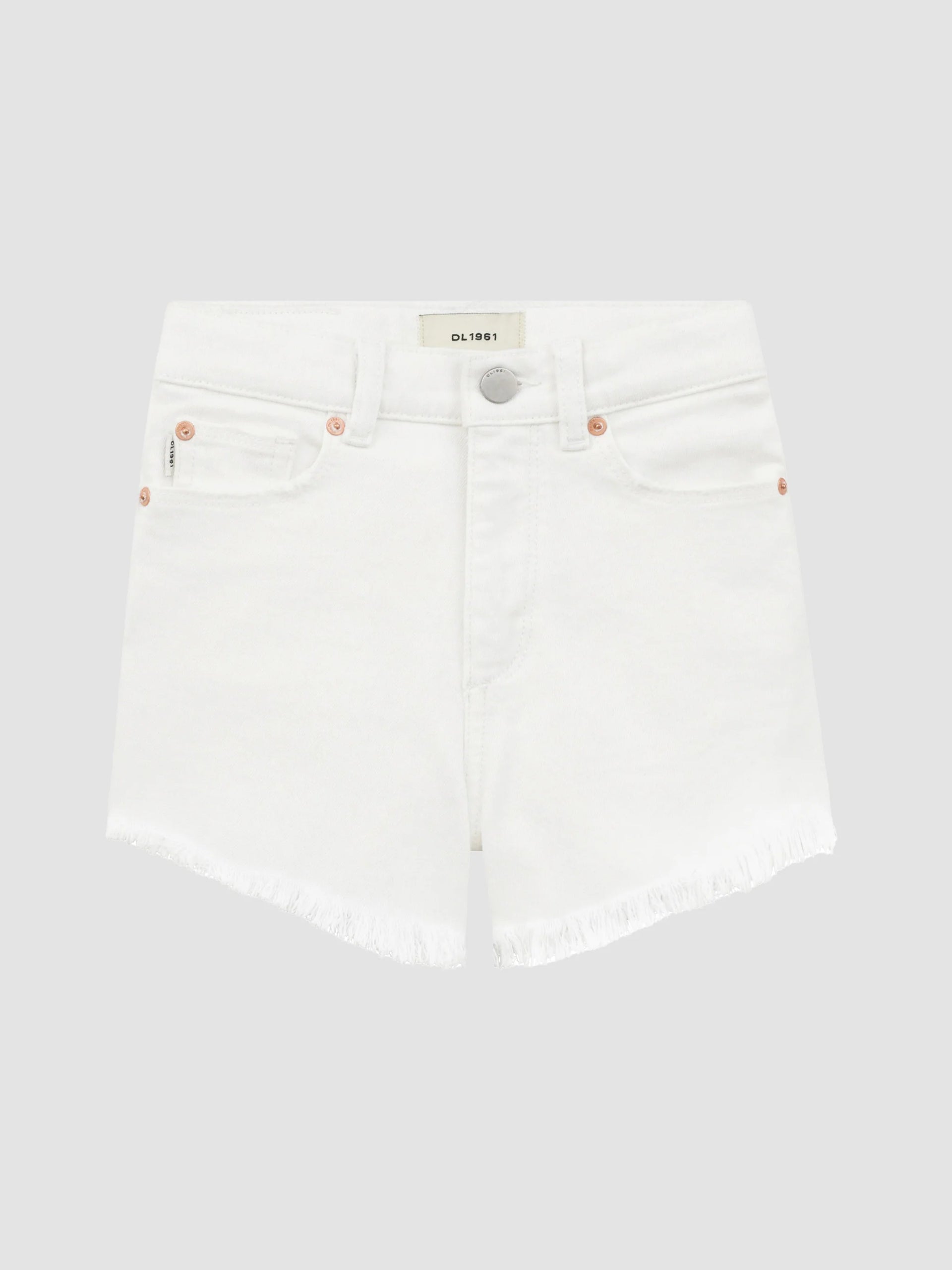 Lucy Shorts High Rise Cut Off - White Frayed