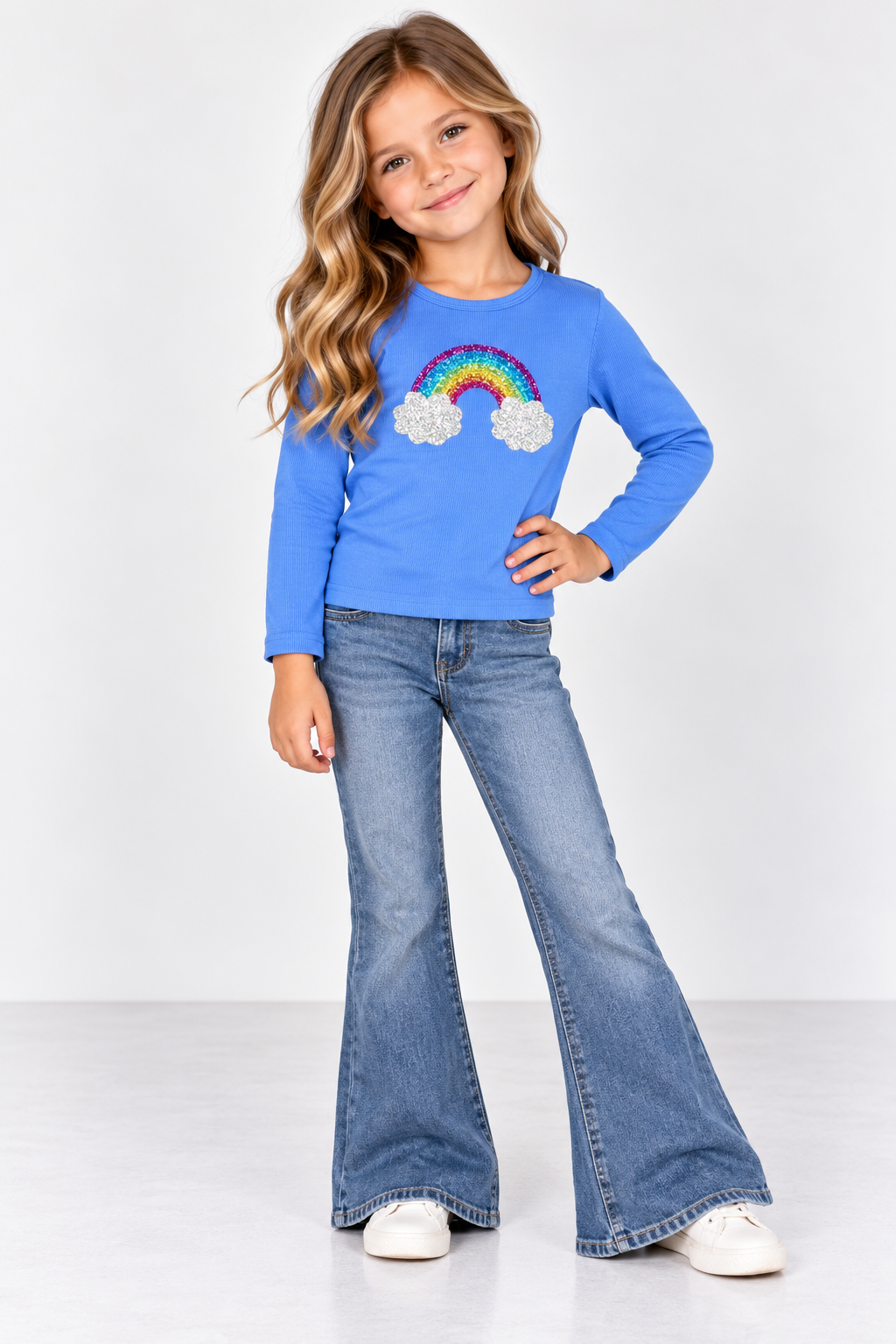 Girls Sparkle Rainbow Shirt