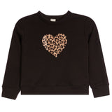 Girls Leopard Heart Sweatshirt