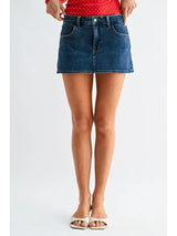 Denim Mini Skort Skirt