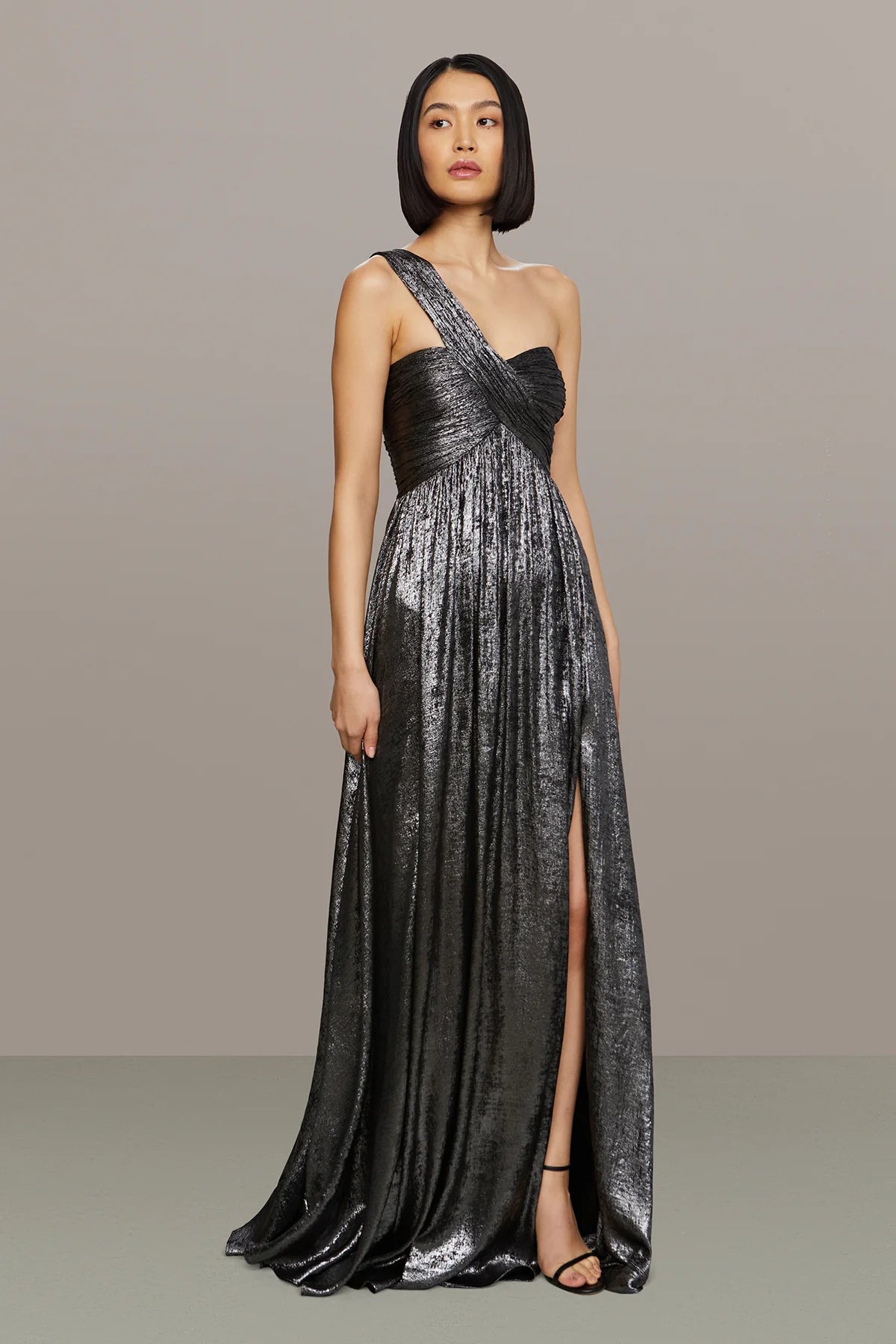 Amur Bettie Metallic Gown - Charcoal Chrome Amur Bettie Metallic Gown - Charcoal Chrome