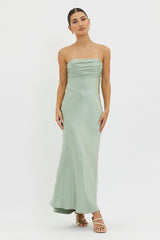 Strapless Cowl Back Dress