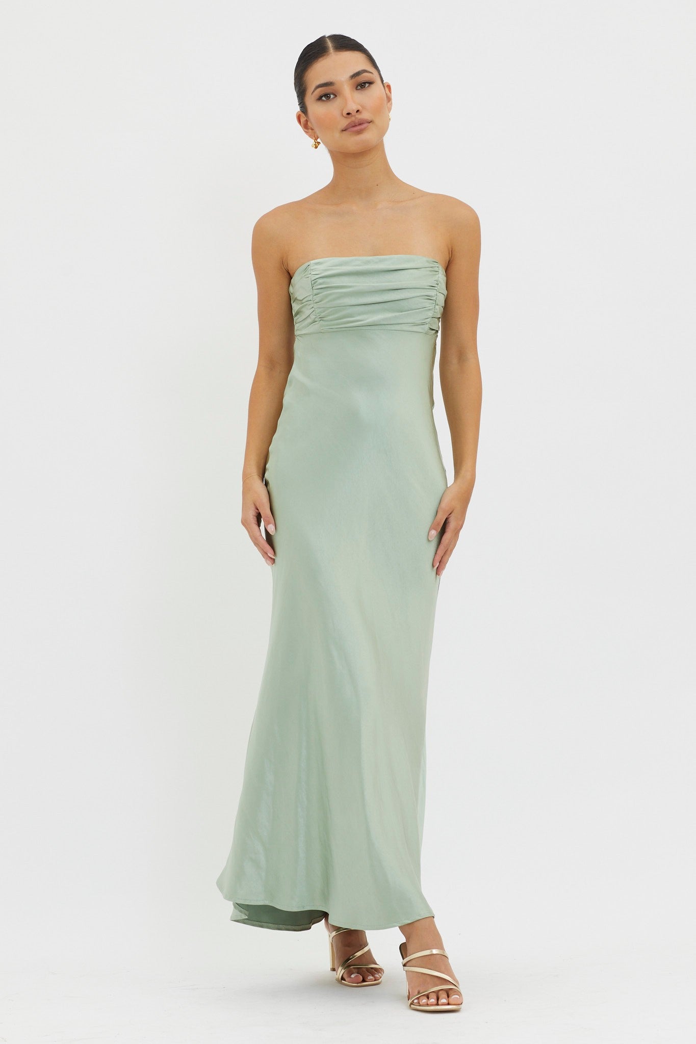 Strapless Cowl Back Dress