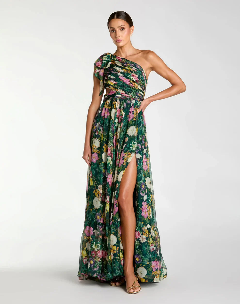 Deep Green Floral Gown