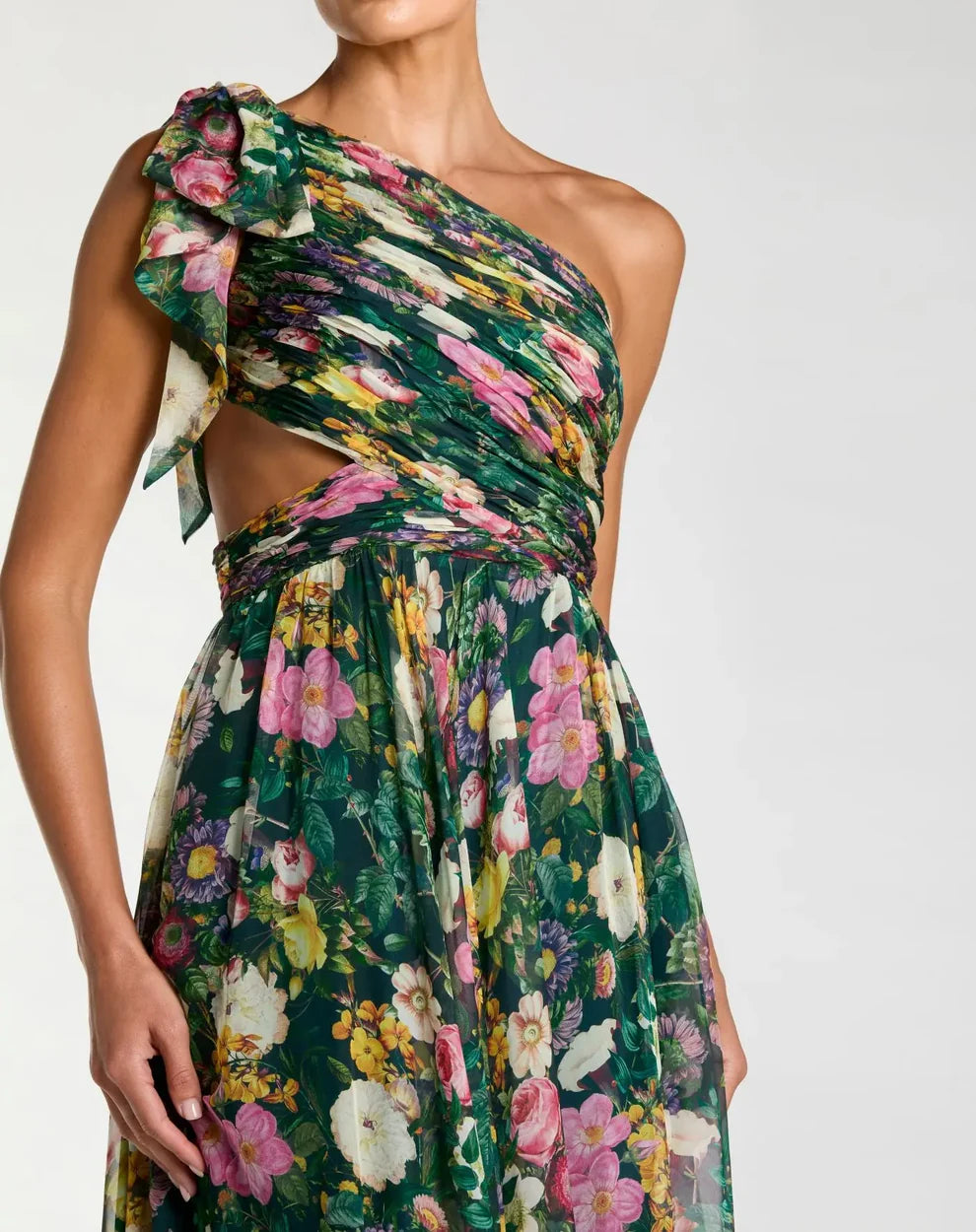 Deep Green Floral Gown