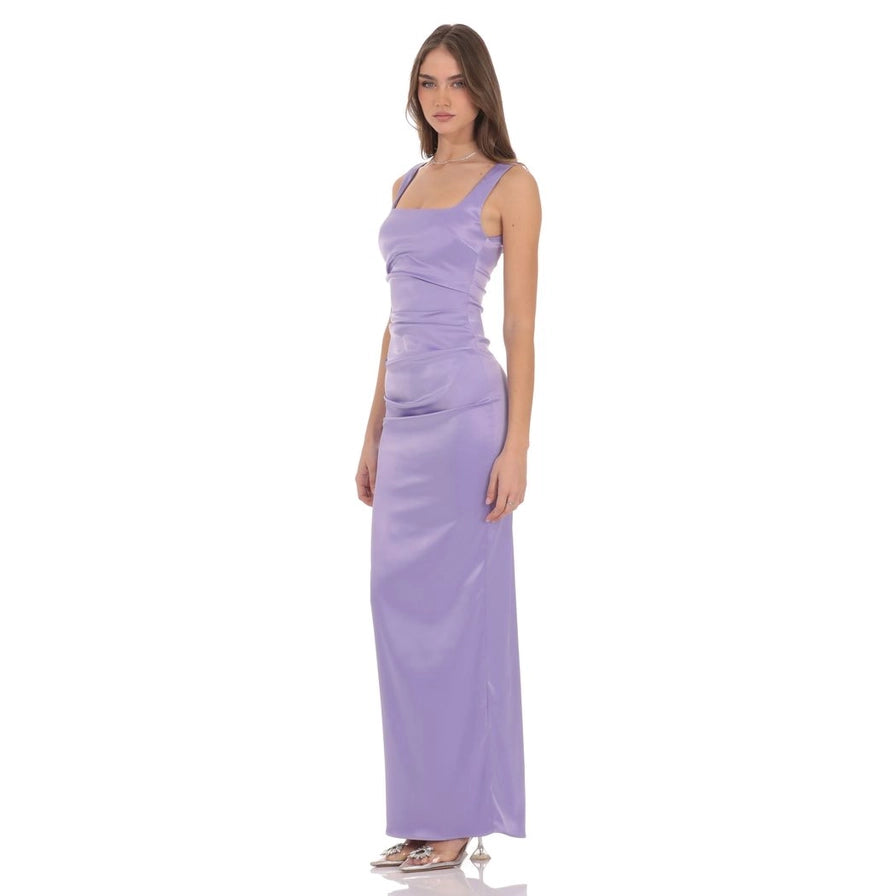 Satin Bodycon Maxi Dress