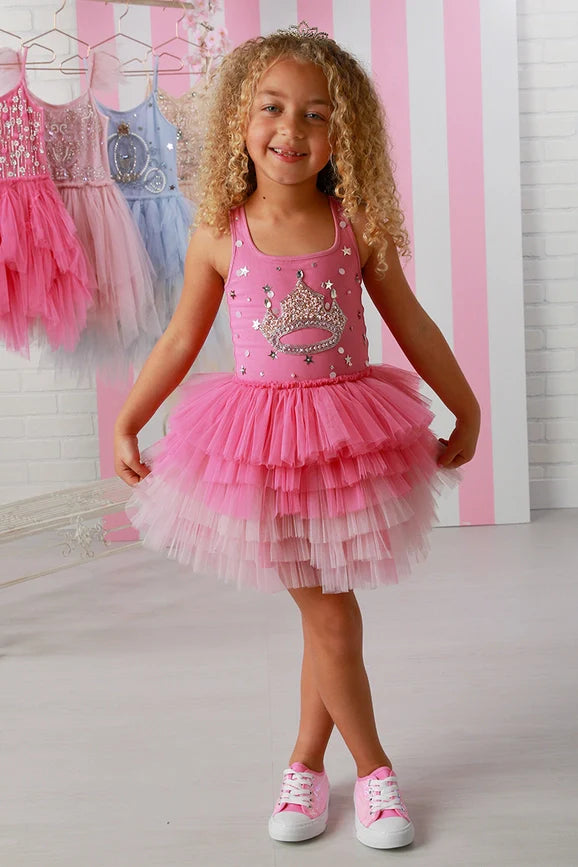 Girls Candy Pink Tiara Dress