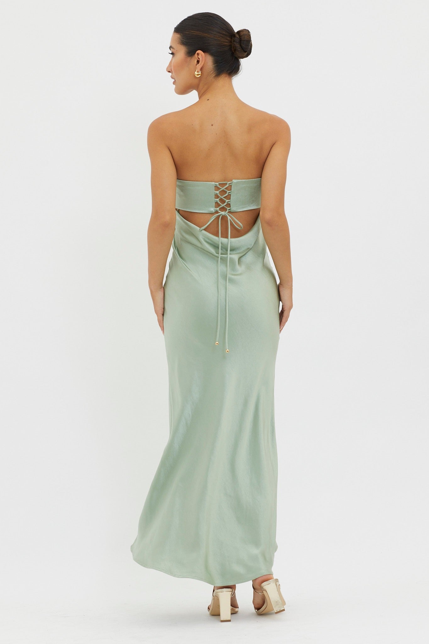 Strapless Cowl Back Dress