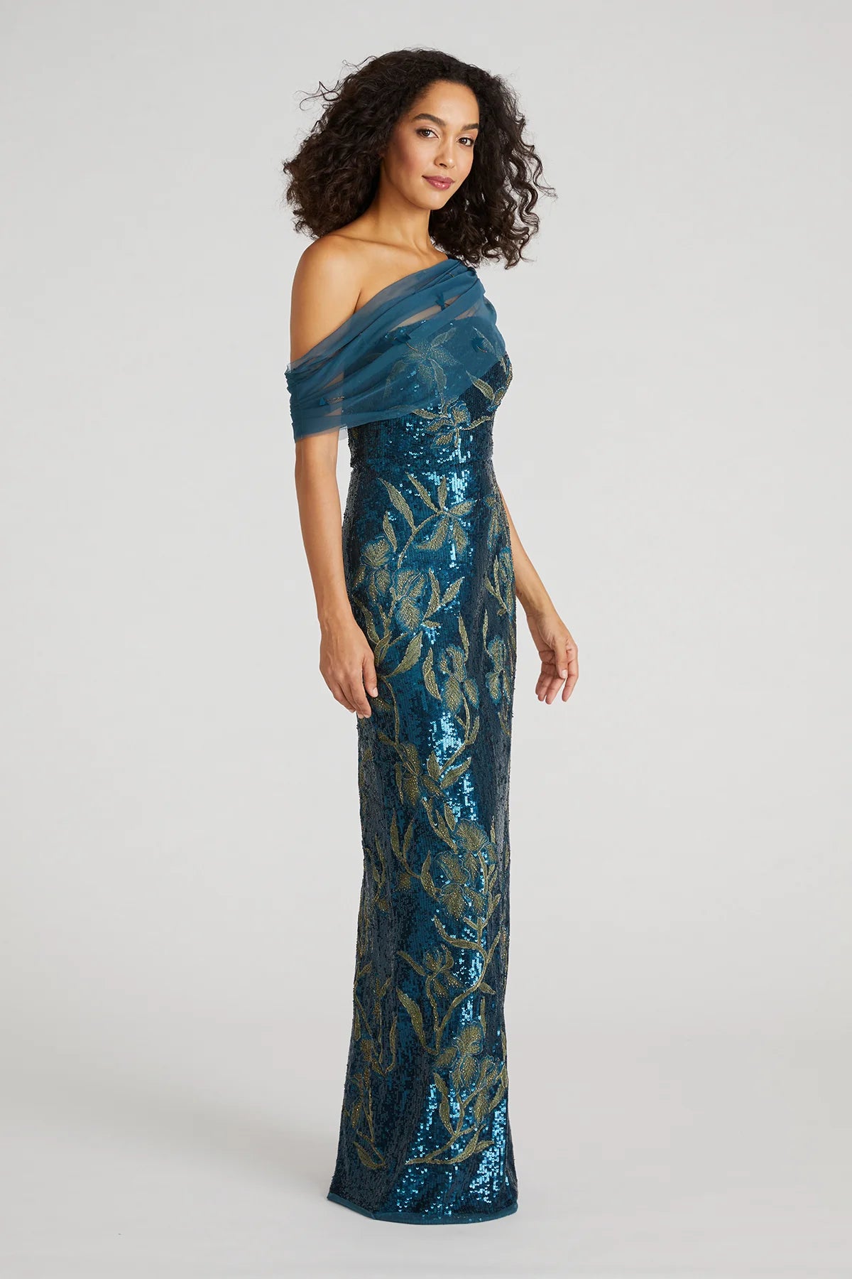 Jude One Shoulder Beaded Gown
