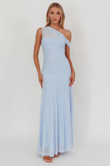 One Shoulder Sheer Maxi Dress