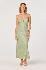 Tyla Satin Bias-Cut Maxi Dress