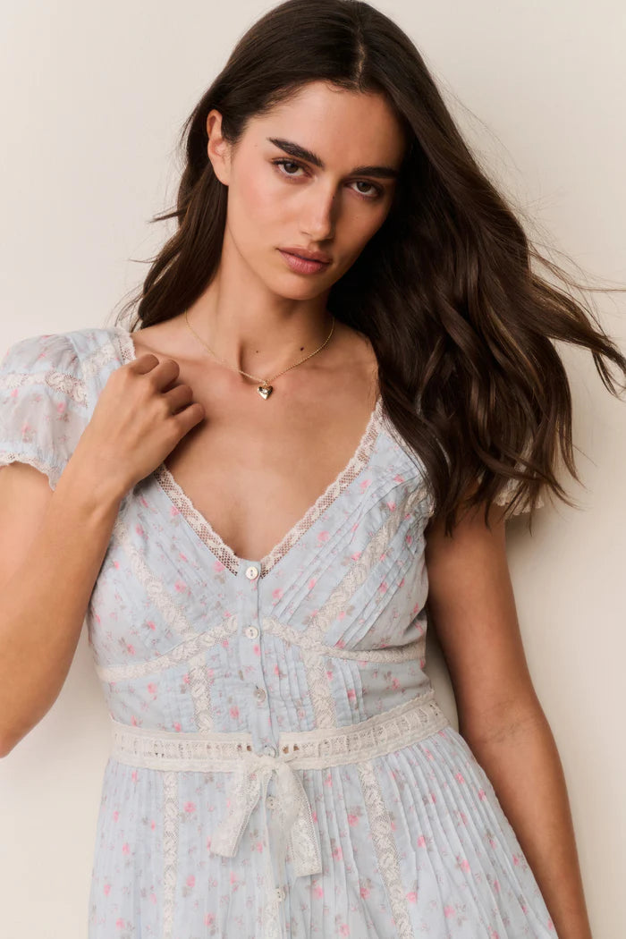 Aurela Floral Cotton Midi Dress