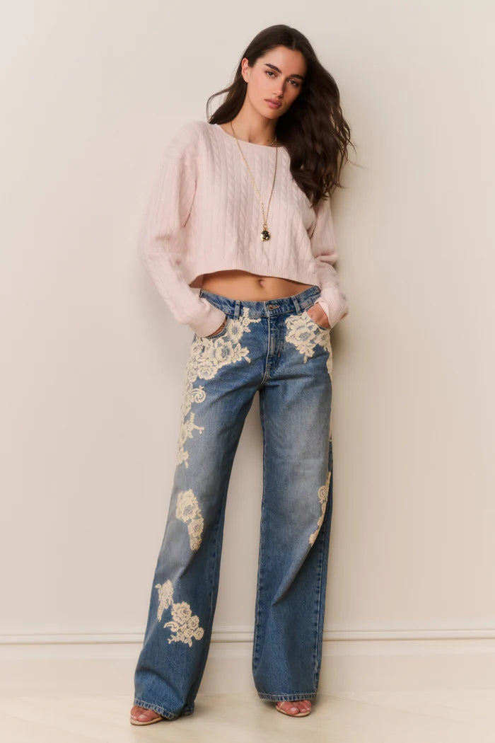Bambie Lace Appliqué Jeans