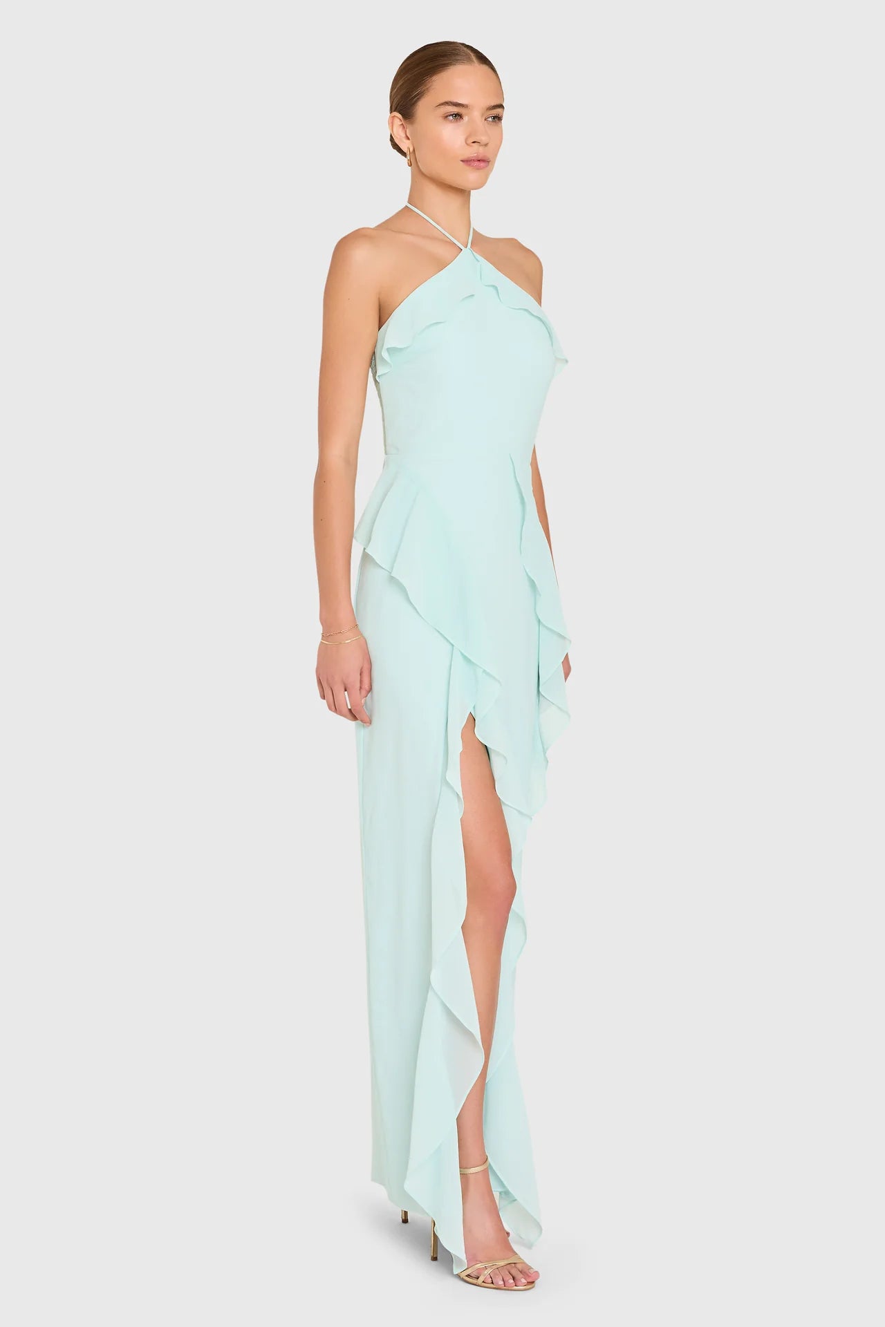 Amanda Uprichard Alessandra Maxi Dress in Baby Blue