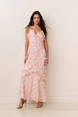 Ellietta Plaid Ruffle Maxi Dress