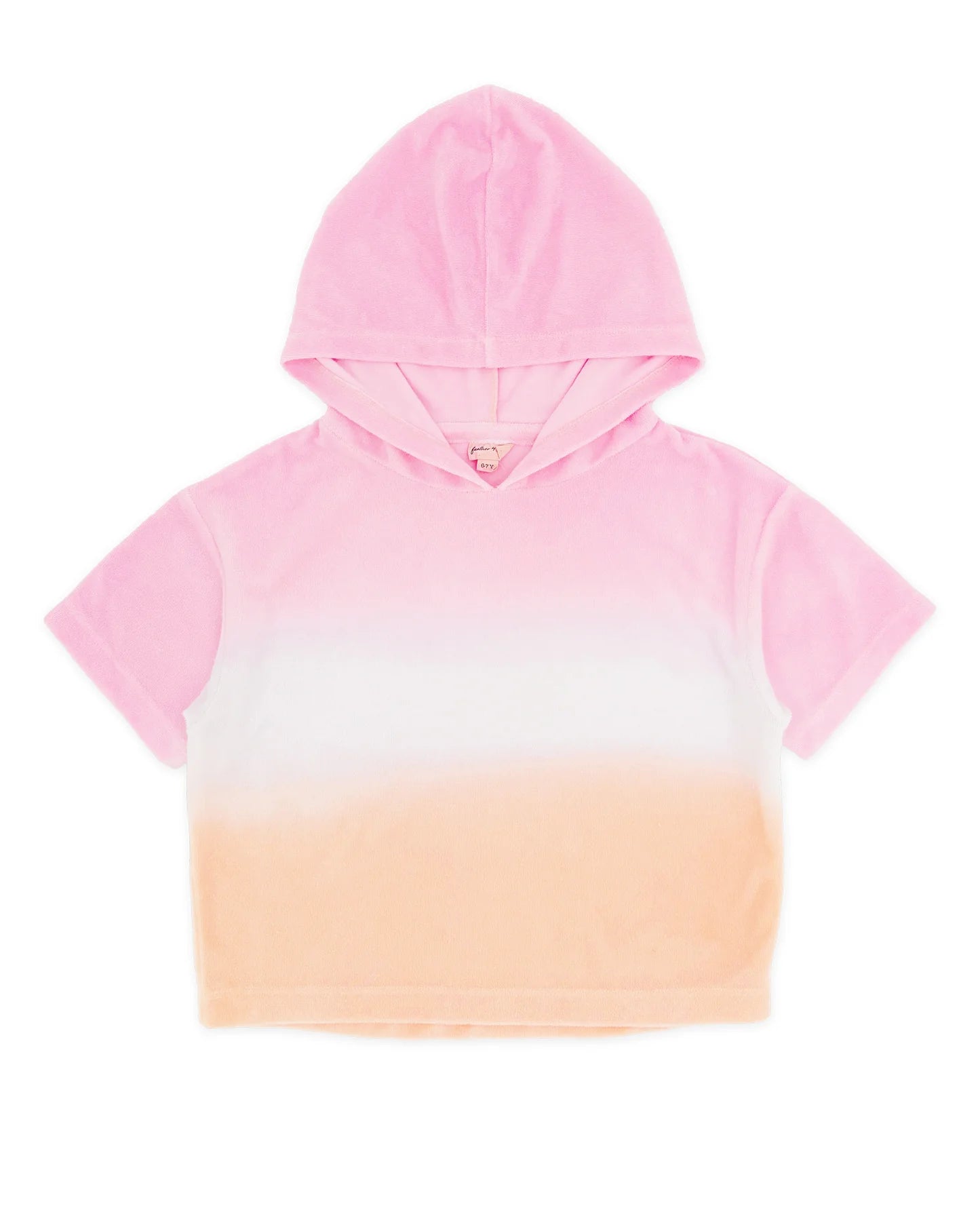 Girls Terry Hoody - Pop Pink Ombre