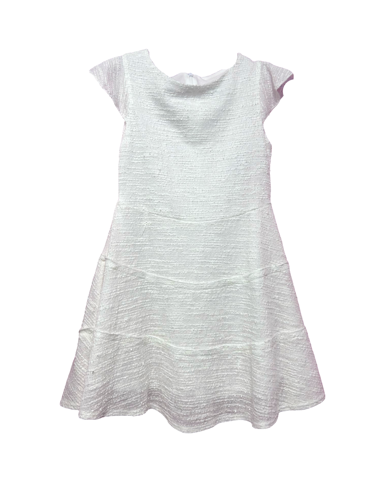 Girls White Tweed Dress